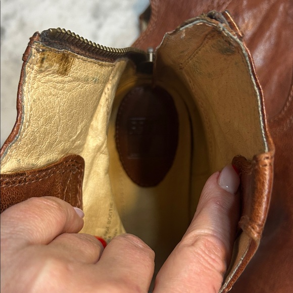 Frye Chestnut Leather Ankle Booties - Picture 7 of 9